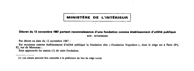 La Fondation Napoléon a 30 ans