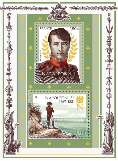 Timbres spécial Bicentenaire de la mort de Napoléon © La Poste 2021